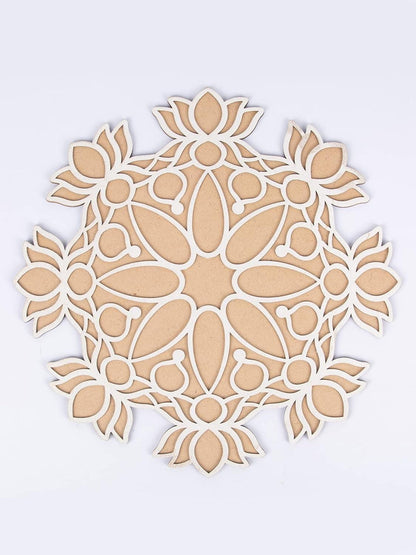 Reusable Wooden Base and Rangoli Template Mat