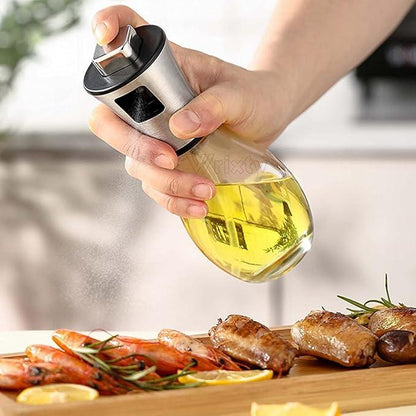 Oil Sprayer For Cooking | Oil Spray Bottle | Stainless Steel oil Dispenser | Glass Bottle For Cooking | Baking, Roasting, Grilling, Salad, Frying (1) - 200 Ml