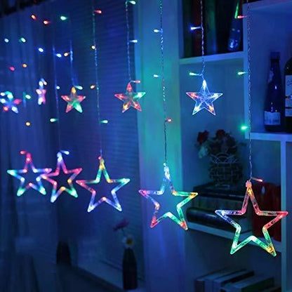 LED Stars Curtain String Lights- 12| Window Curtain Hanging Light