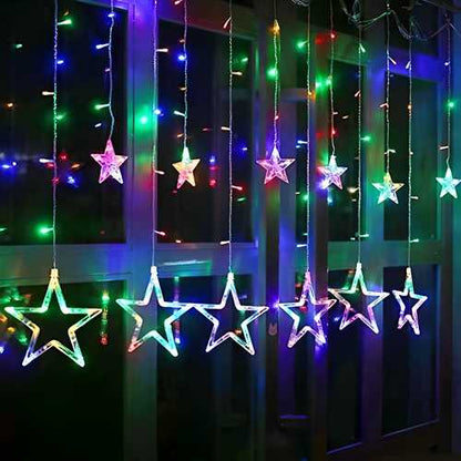 LED Stars Curtain String Lights- 12| Window Curtain Hanging Light