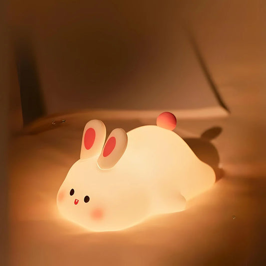 Big Face Rabbit Night Light | USB Rechargeable | Mod Lamp Cute Night Lights | Bedroom Lamp for Kids | Home Decore |Gifts Return Gifts and Party Decoration