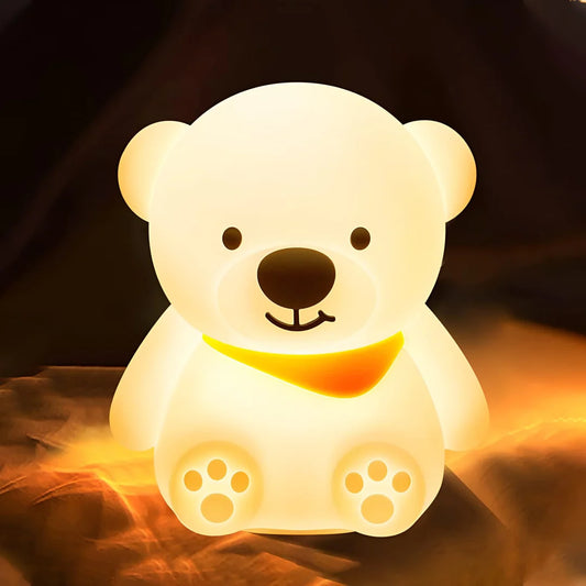 Cute Bear Night Light | Return Gifts Lamp for Kids | Kids Room Decor | USB Rechargeable | Cute Lamp | Gift for Kids (Multicolor)