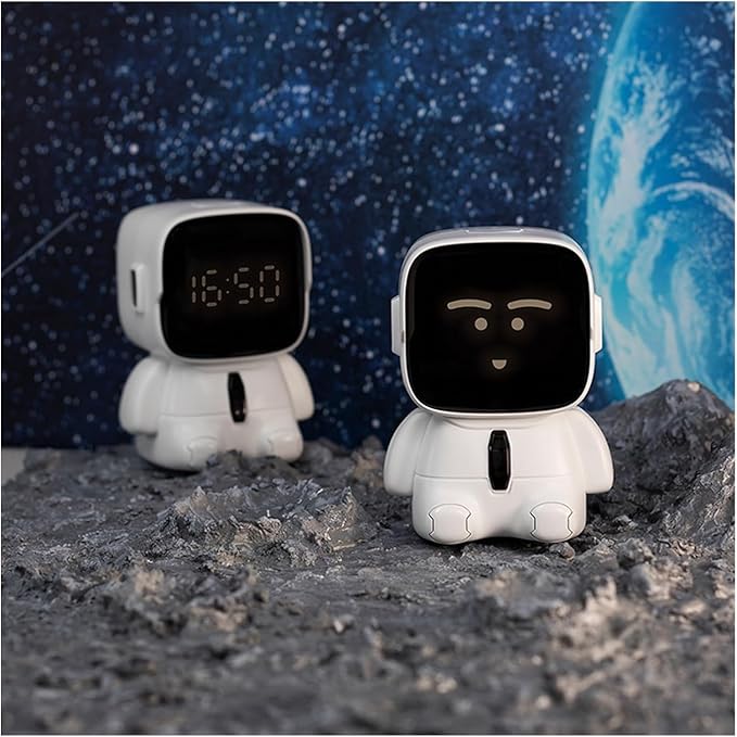 Astronaut Cute Emotions Digital LED Alarm Clock | Snooze Mode 8 Level | Volume Adjustment 5 Type of Tones