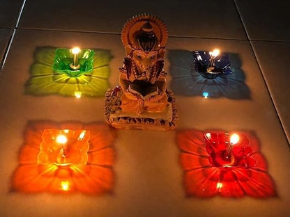 Glow Flow Reflective Shadow Diya Set for Diwali ( Pack of 6 )