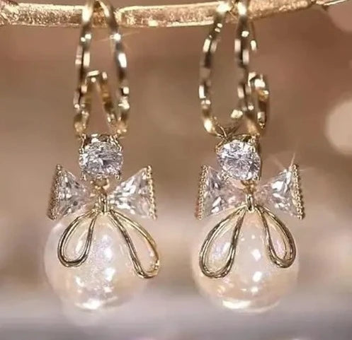 Versatile Fasion Earrings Female Jewelry Bow Earrings