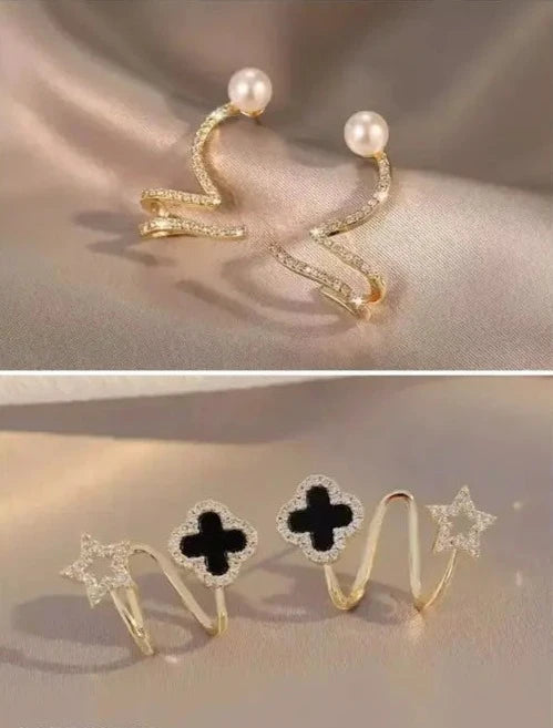 Set of 2 Elegant Korean Stud Earrings