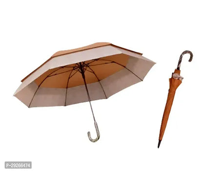 Stay Stylish and Dry with the Fancy Jumbo Umbrella - Elegant Brown and Light Cream Design for Ultimate Rain and Sun Protection | Use code SAVE10 to get 10% extra off.