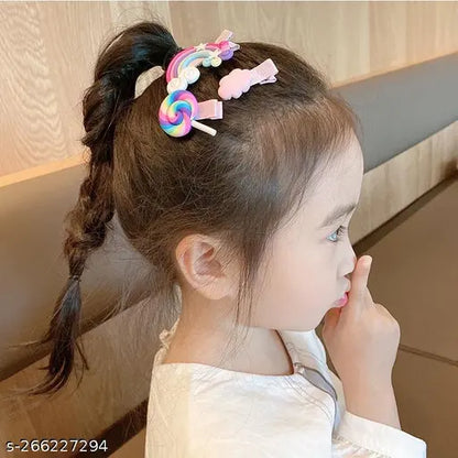 Cute Violet Flower Hair Clip Set - 14 Pcs Hair Accessories for Kids, Girls, and Women