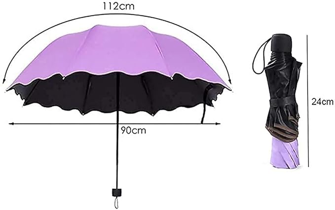 Magic Umbrella | Magic Rain Umbrella for Sun UV Protection and Rainy Season | Changing Secret Blossoms Occur with Water Magic Print 3 Fold Umbrella for UV