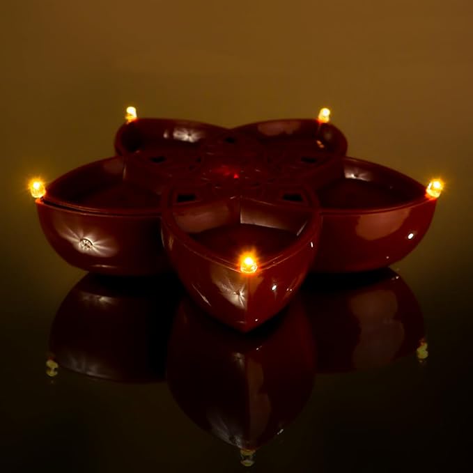 Glow Flow Original Panchmukhi Water Sensor Diya | Led Water Sensor Diya - 5 in 1, Diwali Diya