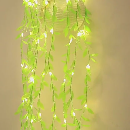 Green Leaf Artificial Curtain LED String Light, 200 LEDs, 8 Modes, Remote Control