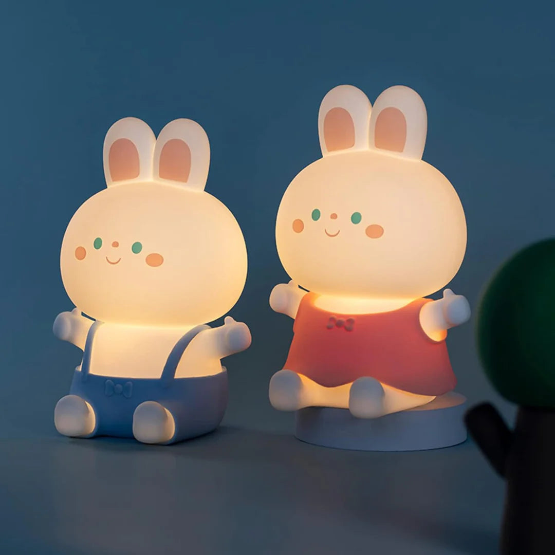 Silicone Rabbit Clapping Lamp | Children's Birthday Gift |LED Bedroom Bedside Night Lights | Home Decor | USB Variable Light Table Lamp