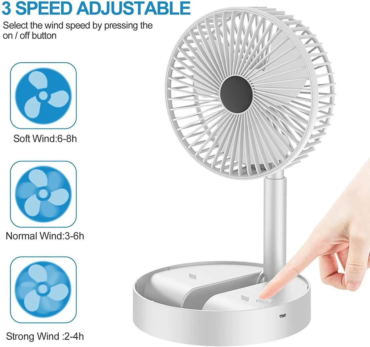 Portable Rechargeable High Speed Table Desk Fan